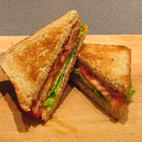BLT - bacon, lettuce, and tomato sandwich